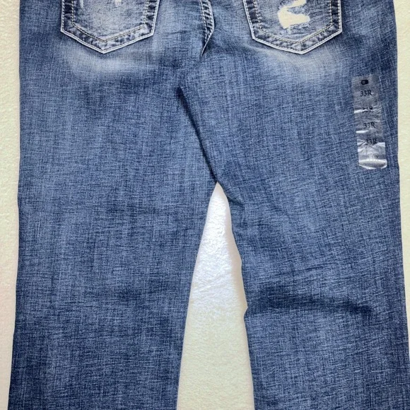 NWT Miss Me Jeans Curvy Fit Straight Mid Rise 33 X 32 Women's Jeans Distressed - Picture 10 of 16